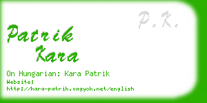 patrik kara business card